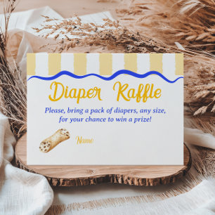 Cartão De Informações Cannoli Amarelo Azul Chuveiro de Bebê Fralda