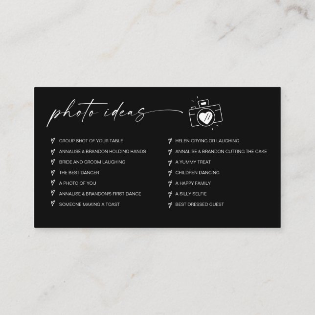 Cartão De Informações Captura de Casamento com Roteiro Moderno o amor Có (Verso)