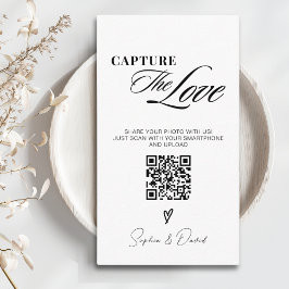 Cartão De Informações Captura de Casamento Minimalista Moderna Código QR