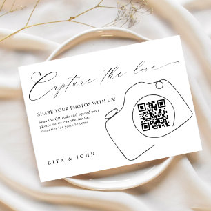 Cartão De Informações Captura de Letra de Caligrafia Código QR do Amor