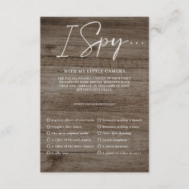 Cartão De Informações Capturar o Amor Foto Eu Espio Jogo de Casamento Me