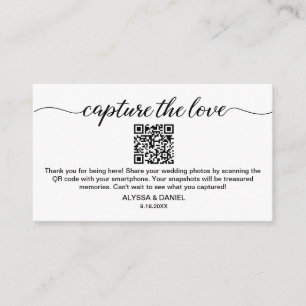 Cartão De Informações Capturar o compartilhamento de fotos de casamento