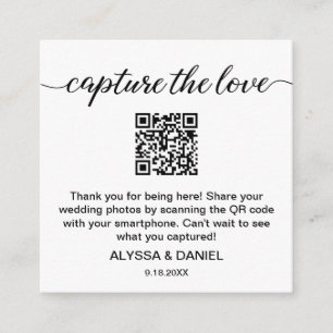Cartão De Informações Capturar o compartilhamento de fotos de casamento