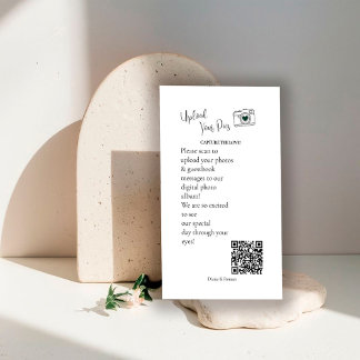 Cartão De Informações Capture Love QR code Wedding Guest Photo Sharing