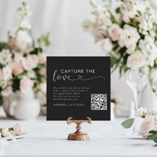 Cartão De Informações Capture o amor! Casamento de Código QR Personaliza