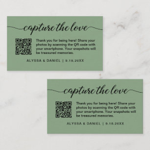 Cartão De Informações Capture o código QR de amor foto de casamento comp