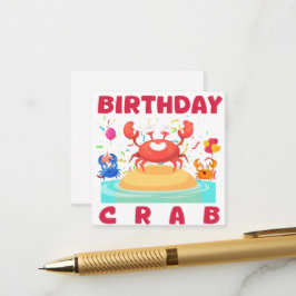 Cartão De Informações Caranguejo do Aniversário Teto Caranguejo do Anive