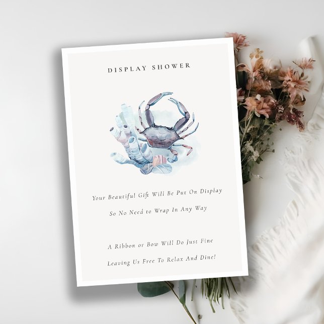 Cartão De Informações Caranguejo Subaquático Pastel Exposição Baby Showe (Criador carregado)