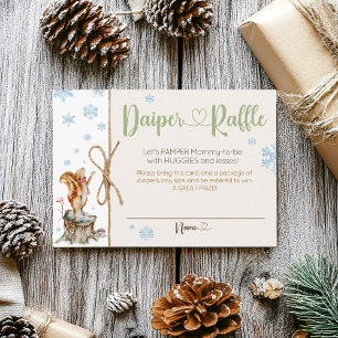 Cartão De Informações Carimbo de Chá de fraldas de Animais da Floresta d