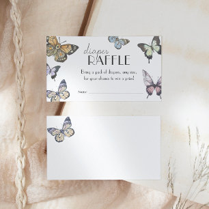 Cartão De Informações Carimbo de Fralda de Borboleta Colorida