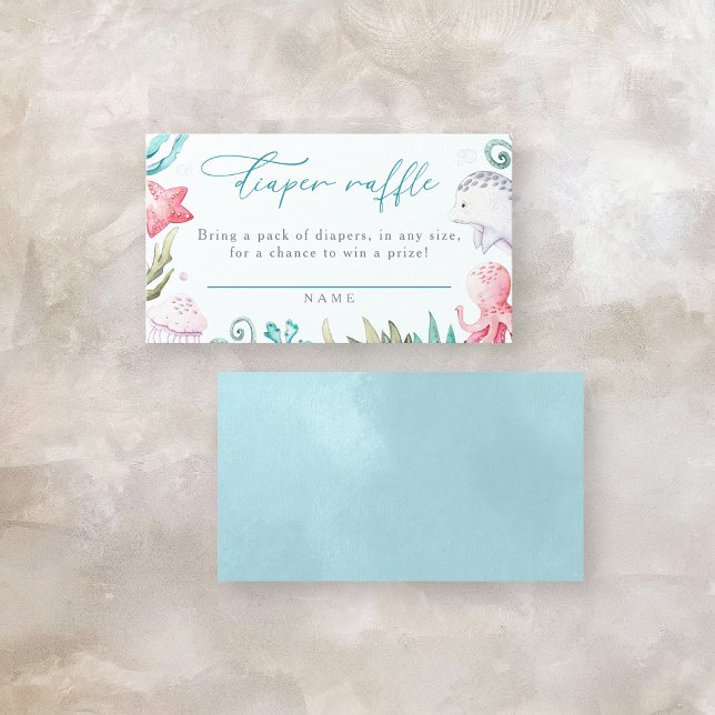 Cartão De Informações Carneiro de Fralda Chá de fraldas dos Oceanos (Criador carregado)