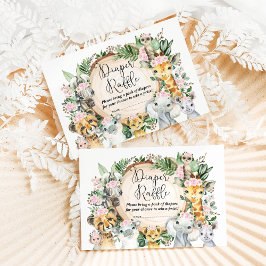 Cartão De Informações Carneiro Selvagem de Animais Safari Rapariga Chá d