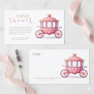 Cartão De Informações Carrinho de Princesa Conto de Fadas Rosa Exposição