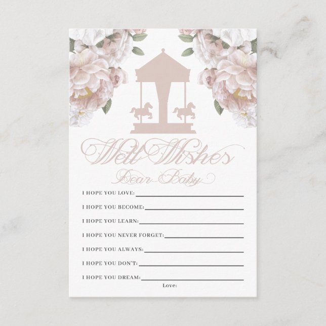 Cartão De Informações Carrossel Deseja Bebê (Frente)