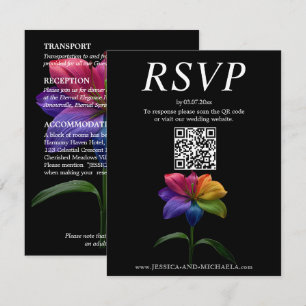 Cartão De Informações 🌈Cartão Digital RSVP + Detalhes + Adultos 3-em-1