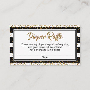 Cartão De Informações Cartas de Bilhete de Fralda de Confetti Dourado
