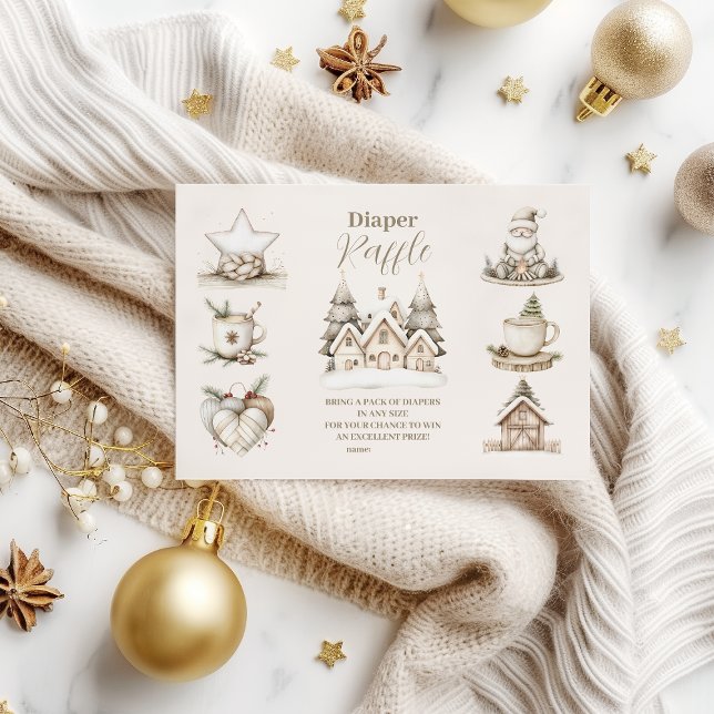 Cartão De Informações Cartaz de Colagem de Natal Neutro - Raffle (Criador carregado)