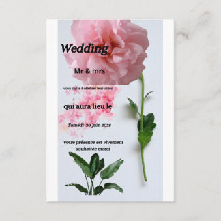 Cartão De Informações Carte d'invitation mariage 
