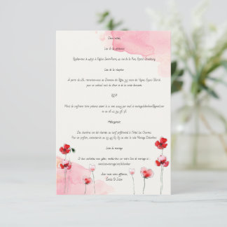 Cartão De Informações Cartes d'accompagnement "Coquelicots"