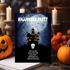 Cartão De Informações Casa Assaltada Spooky com Espírito Azul