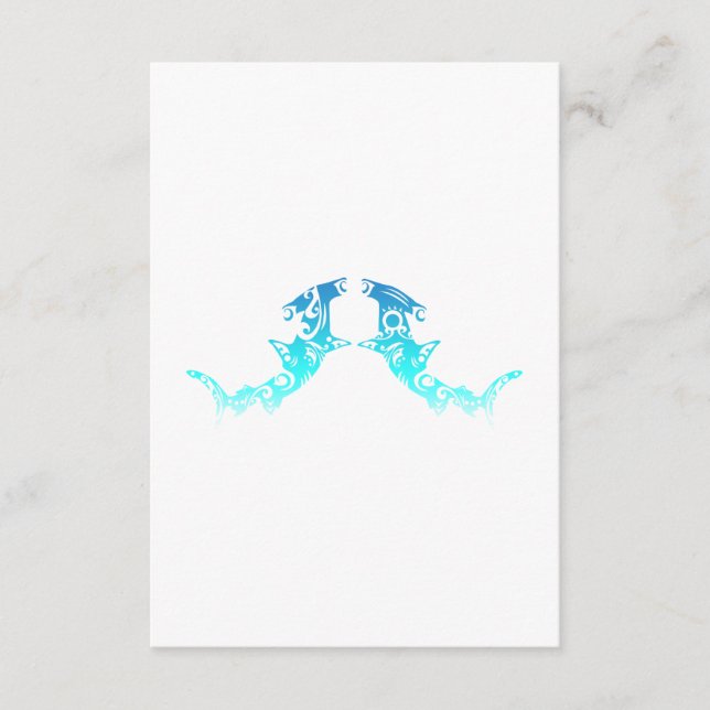 Cartão De Informações Casal maori do tubarão de Hammerhead tribal - (Frente)