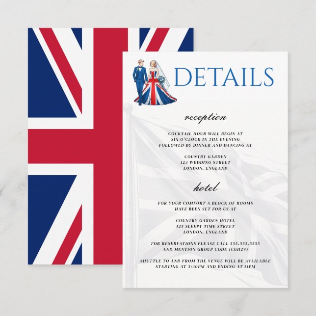 CARTÃO DE INFORMAÇÕES CASAL UK (Frente/Verso)