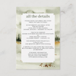 Cartão De Informações Casamento ao Ar Livre com Técnica de Aquarela