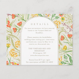 Cartão De Informações Casamento ao ar livre de Wildflower Wild Meadow