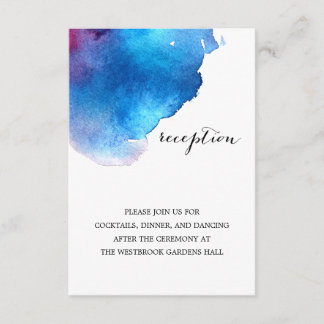 Cartão De Informações Casamento Aquarela Azul Splash