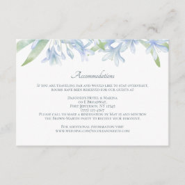 Cartão De Informações Casamento Aquarela Lírios Azuis