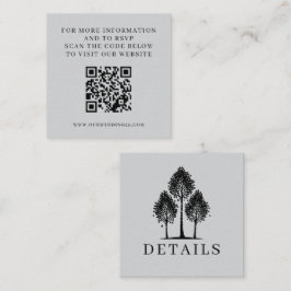 Cartão De Informações Casamento Árvore Grey Aspen QR