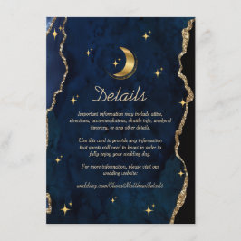 Cartão De Informações Casamento Azul Celestial Estrelas da Meia-Noite Lu