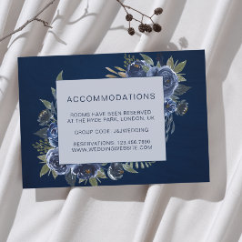 Cartão De Informações Casamento Azul Empoeirado Champanhe Marfim