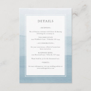 Cartão De Informações Casamento Azul Moderno