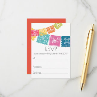 Cartão De Informações Casamento Boda Casamento Papel Picado RSVP