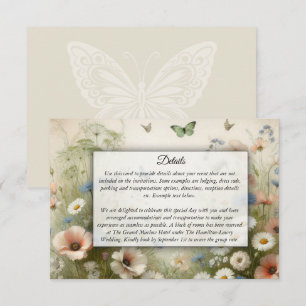 Cartão De Informações Casamento Boho Blooms e Promessas Vintage