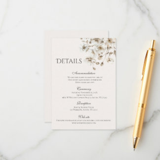 Cartão De Informações Casamento Boho Detalhes do Casamento
