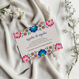 Cartão De Informações Casamento Botânico Floral Colorido Fiesta Espanhol