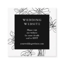 Casamento Botânico Floral Moderno Preto e Branco