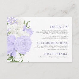 Cartão De Informações Casamento Botânico Periwinkle Watercolor