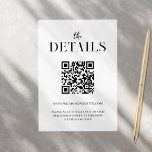 Cartão De Informações Casamento Branca e Preto Simples Moderno<br><div class="desc">Cartão de cerimônia de convite para casamento moderno com design chic elegante e estilo minimalista.</div>