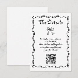 Cartão De Informações Casamento branco, branco e preto