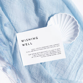 Cartão De Informações Casamento Branco Moderno e Negrito Desejando Bem