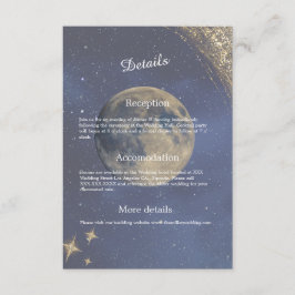Cartão De Informações casamento celestial elegante da galáxia azul