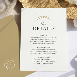 Cartão De Informações Casamento Celestial Monograma Dourado