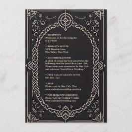 Cartão De Informações Casamento Céltico Nórdico Medieval de Rolagem Viki