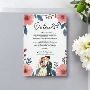 Cartão De Informações Casamento Chic De Noiva Floral De Noiva Da Elegant