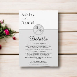 Cartão De Informações Casamento Chico De Cinzas Brancas E Negras De Mono