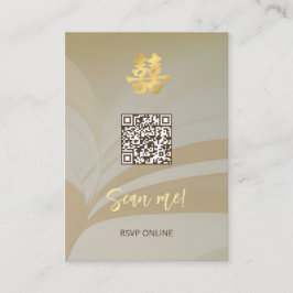 Cartão De Informações Casamento Chinês de abstrato Art | Digitalizar-me