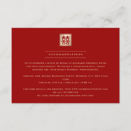 Cartão De Informações Casamento Chinês de Felicidade Dupla Quadrada Clás